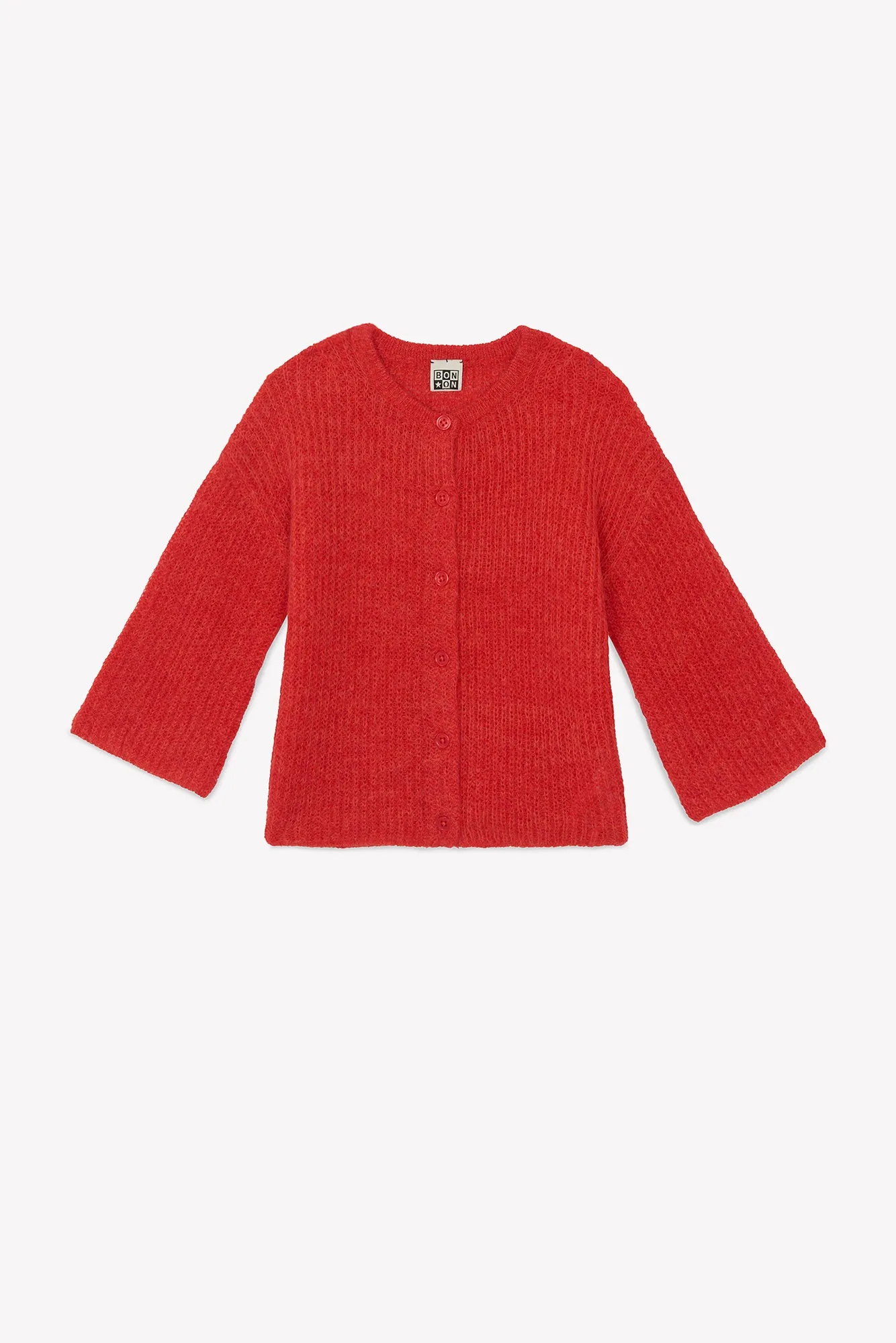 Bonton Lizbeth Red Flag cardigan rød rib