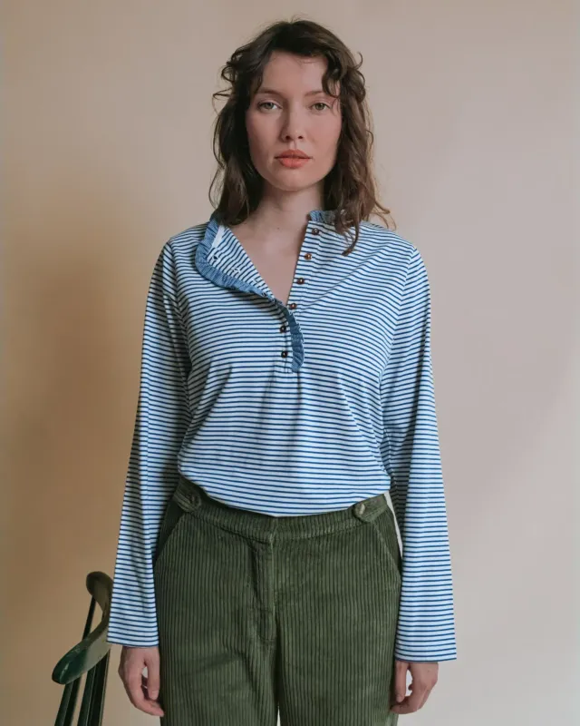 Emile et Ida Evania t-shirt blå stribet langærmet