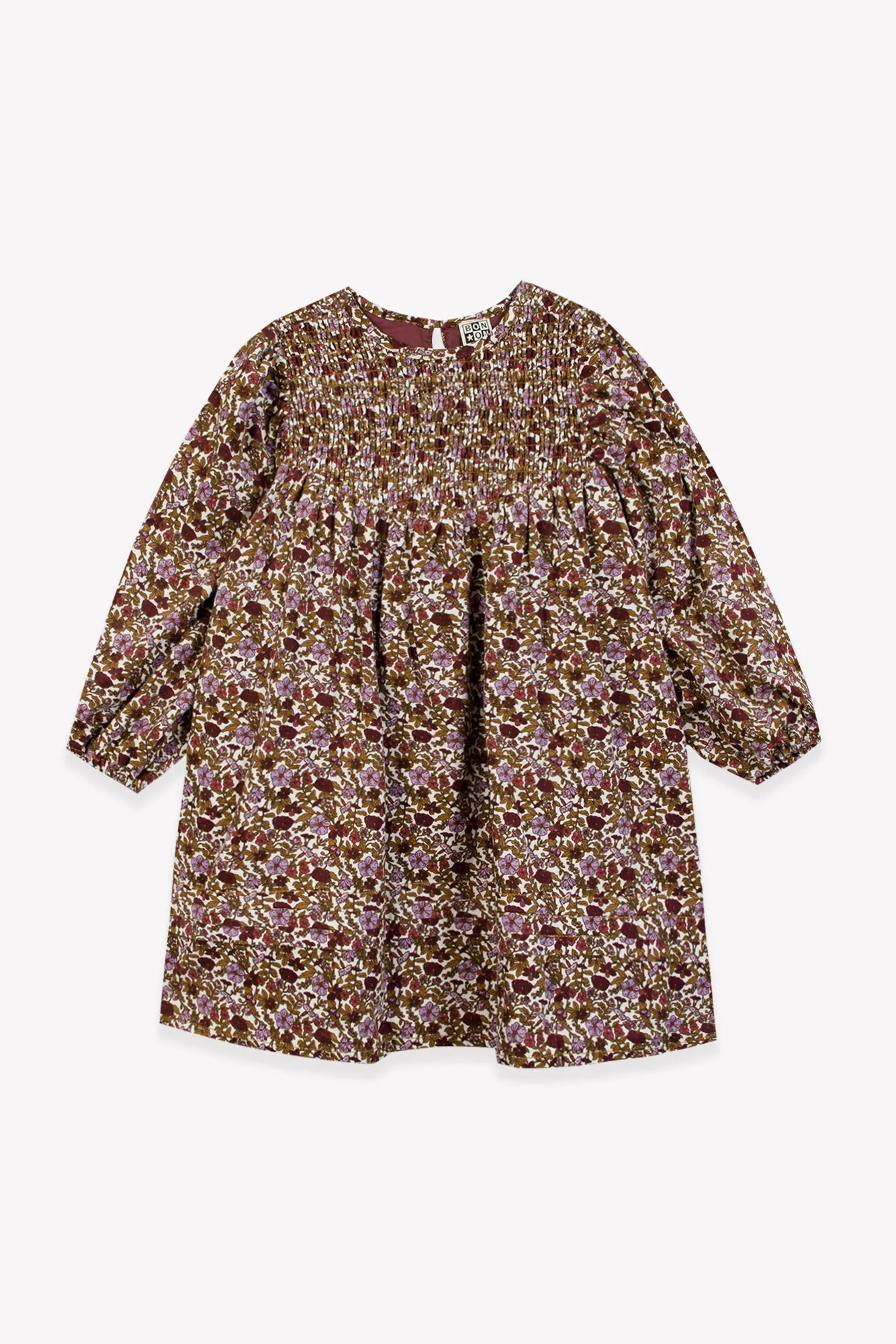 Bonton Perle Swinging London kjole velour blomstret