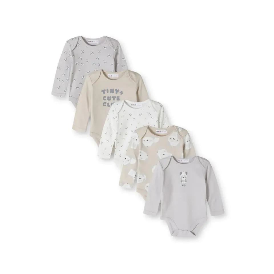 Minoti Baby bodys 5-pak langærmet med print