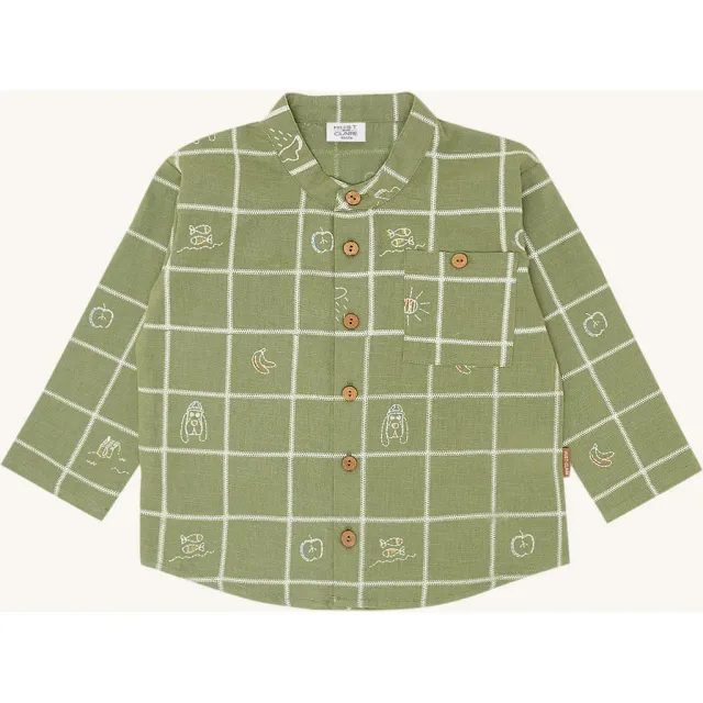 Hust & Claire HCRasser Carpet skjorte Light Green bomuld