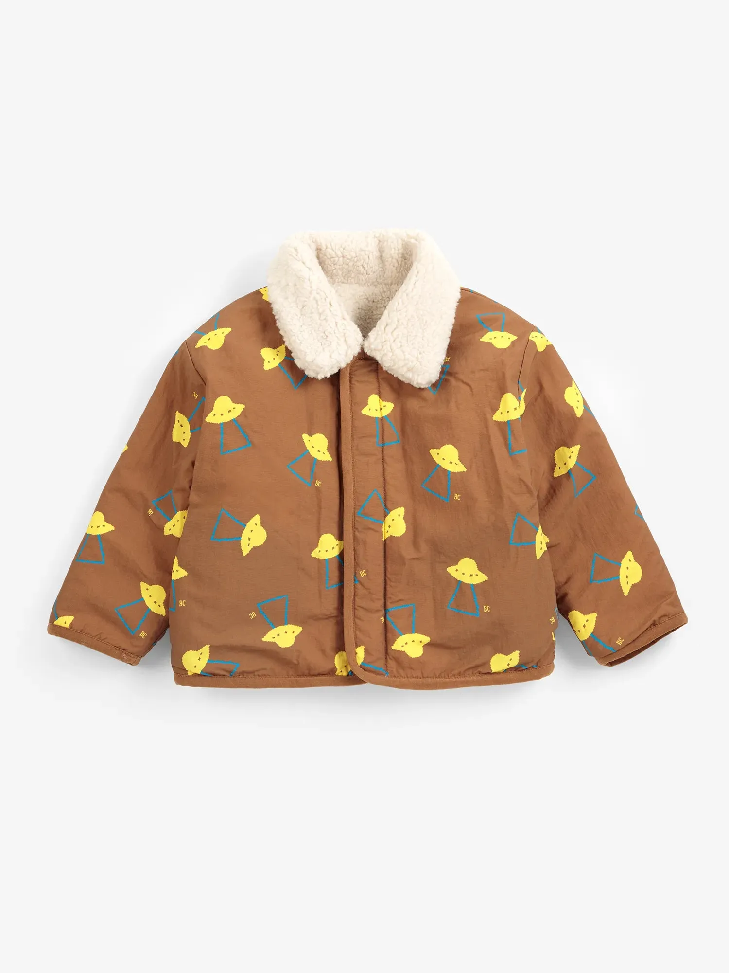 Bobo Choses Pixel Abduction sheepskin reversible jakke brun 6 mdr