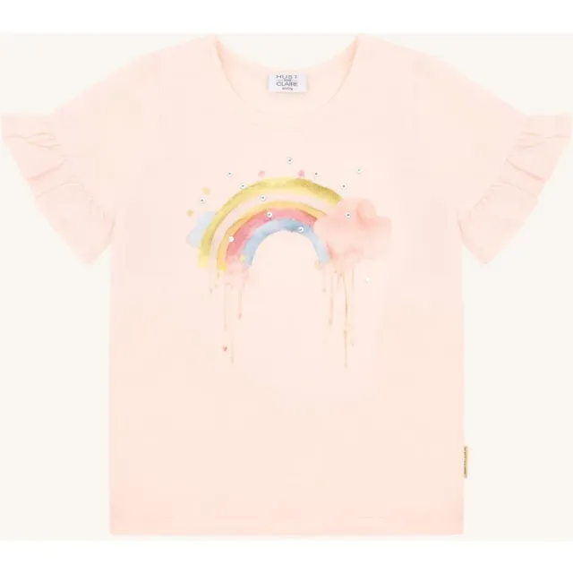 Hust & Claire Alma Rainbow T-shirt Quartz bomuld