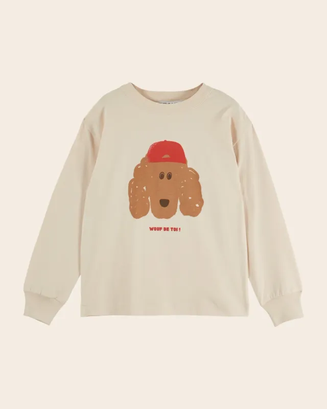 Emile et Ida Farine bluse beige hund bomuld
