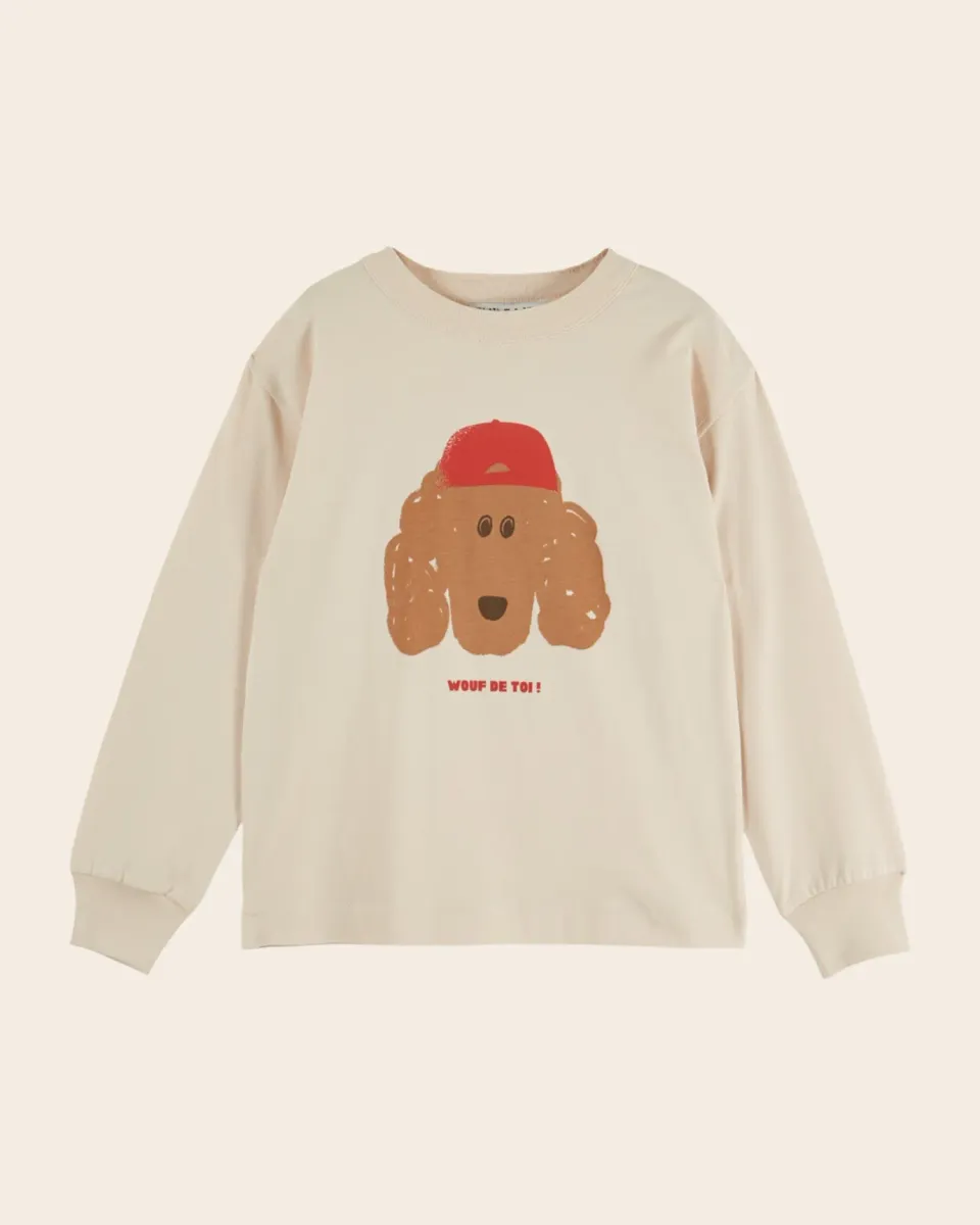 Emile et Ida Farine bluse beige hund bomuld