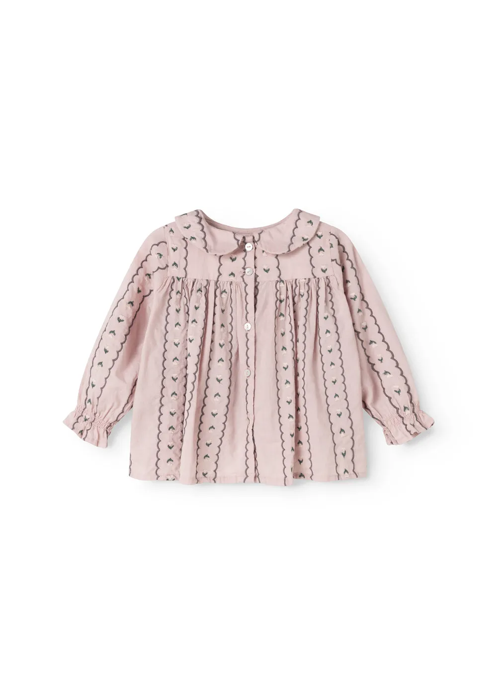 MarMar Tora bluse Dusty Purple Bloom broderi
