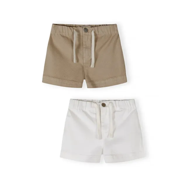 Minoti 44922 shorts hvid beige 2-pak til piger