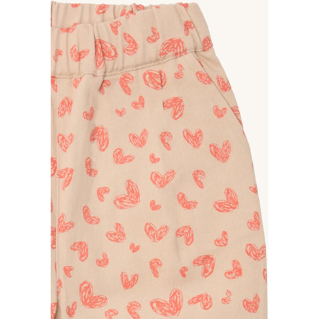 Hust & Claire Trine Fine twill Heart bukser Wild Coral hjerter