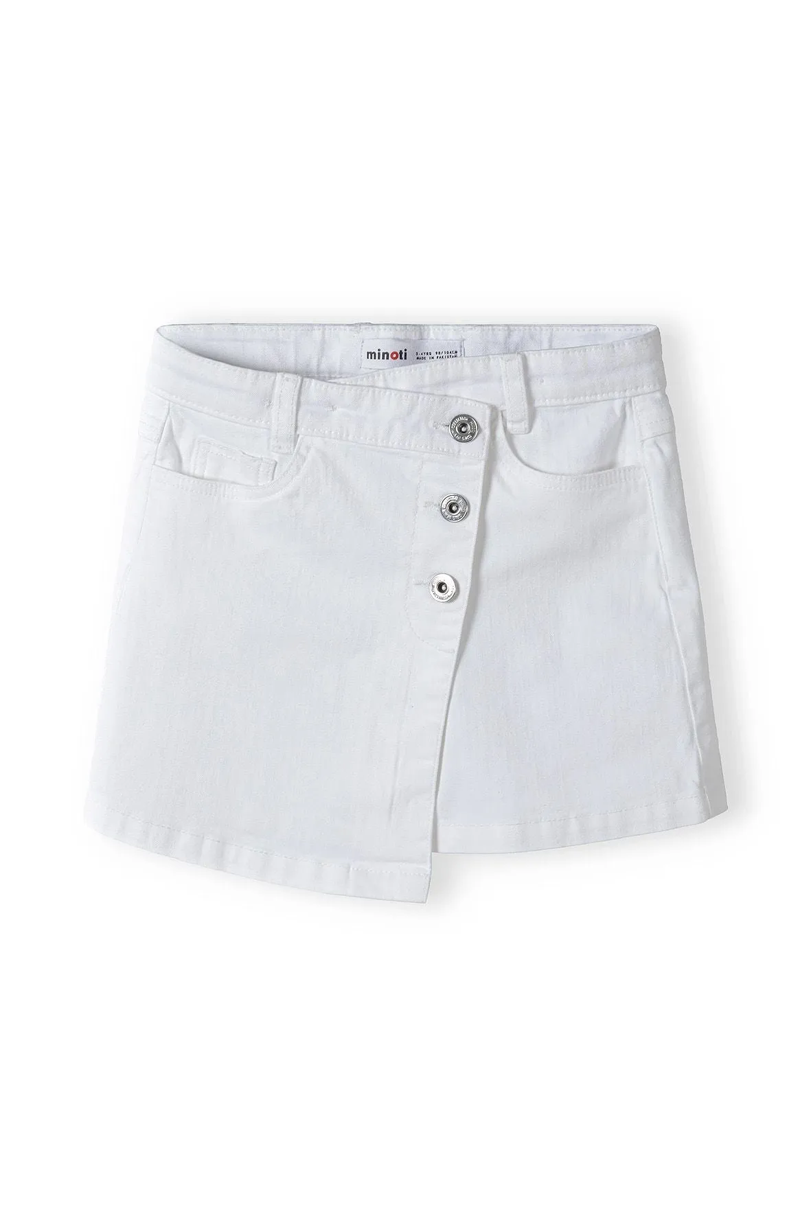 Minoti 38320 jeansnederdel hvid denim med stretch