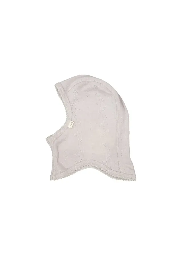 MarMar Uld Pointelle Balaclava elefanthue Soft Dove uld