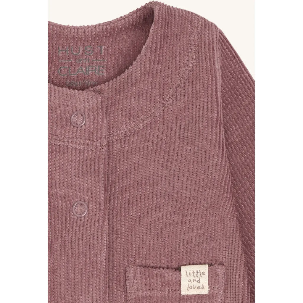 Hust & Claire HCChai Velour cardigan plum bomuld