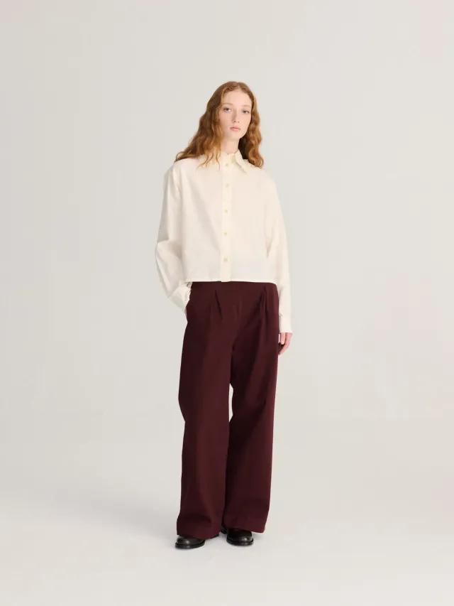 Bobo Choses Pleated Twill Wide-Leg Pants bukser brun bomuld