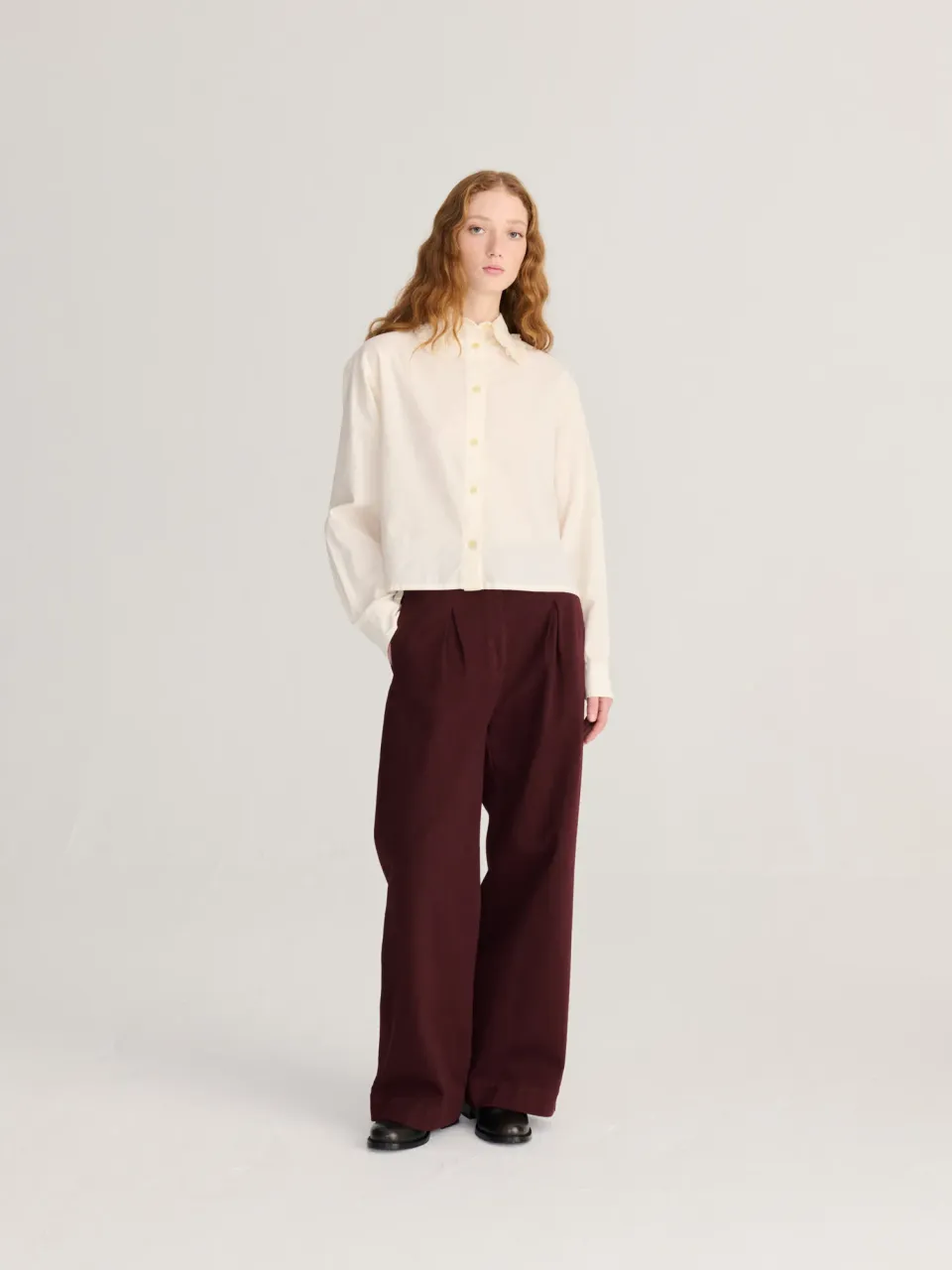 Bobo Choses Pleated Twill Wide-Leg Pants bukser brun bomuld