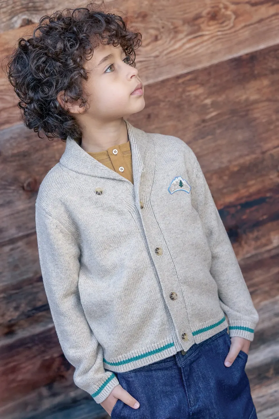 Bonton Hubert Beige Renne cardigan beige sjal