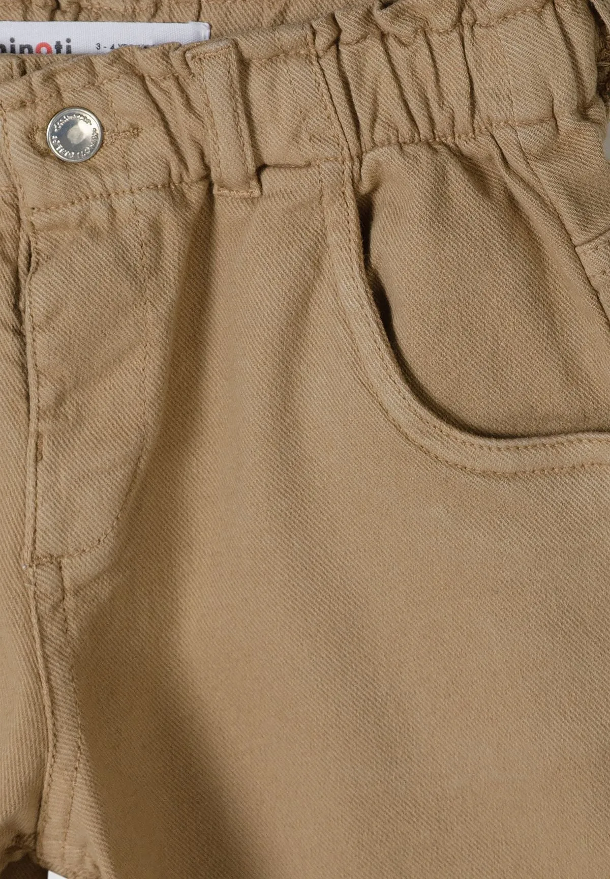 Minoti 45447 paperbag bukser beige bomuld