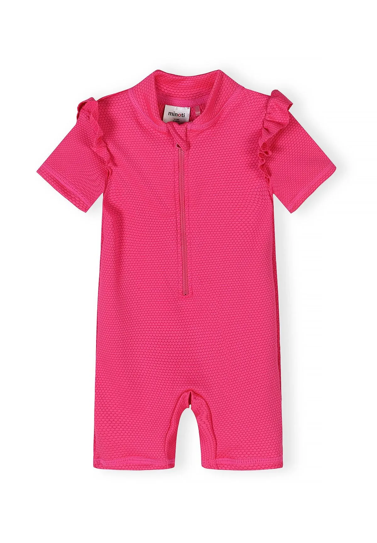 Minoti svømmedragt pink flæse polyester