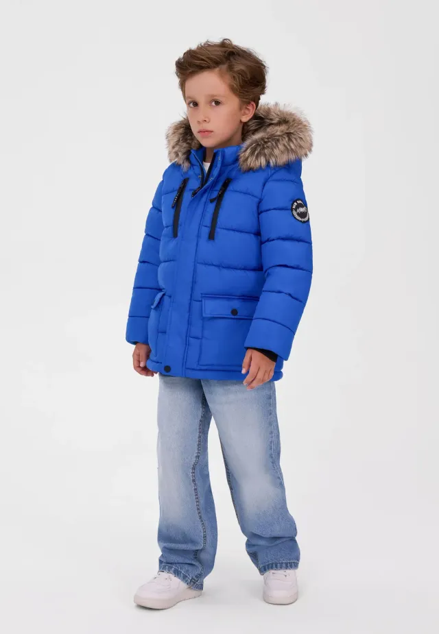 Minoti 45249 parka til drenge blå foret