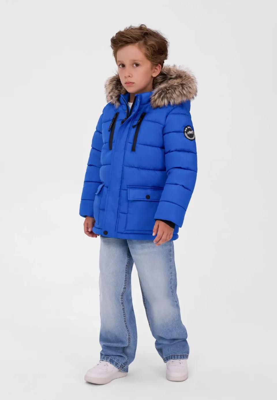 Minoti 45249 parka til drenge blå foret