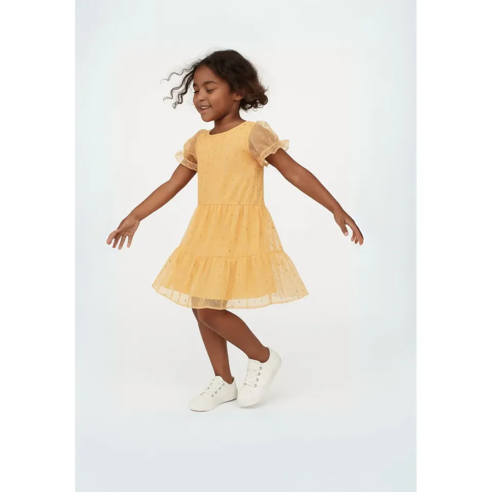 Minoti 40225 tylkjole orange med glimmer til piger