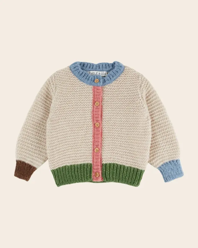 Emile et Ida Farine cardigan rosa baby uld