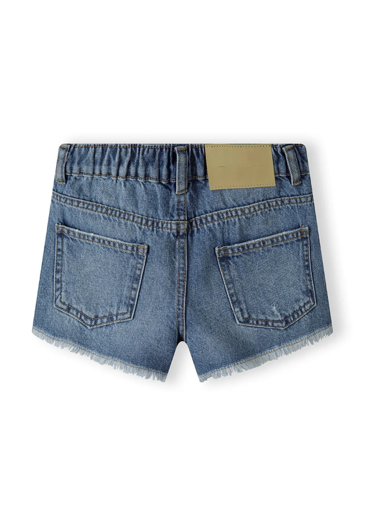 Minoti 42724 jeansshorts til piger blå flosset