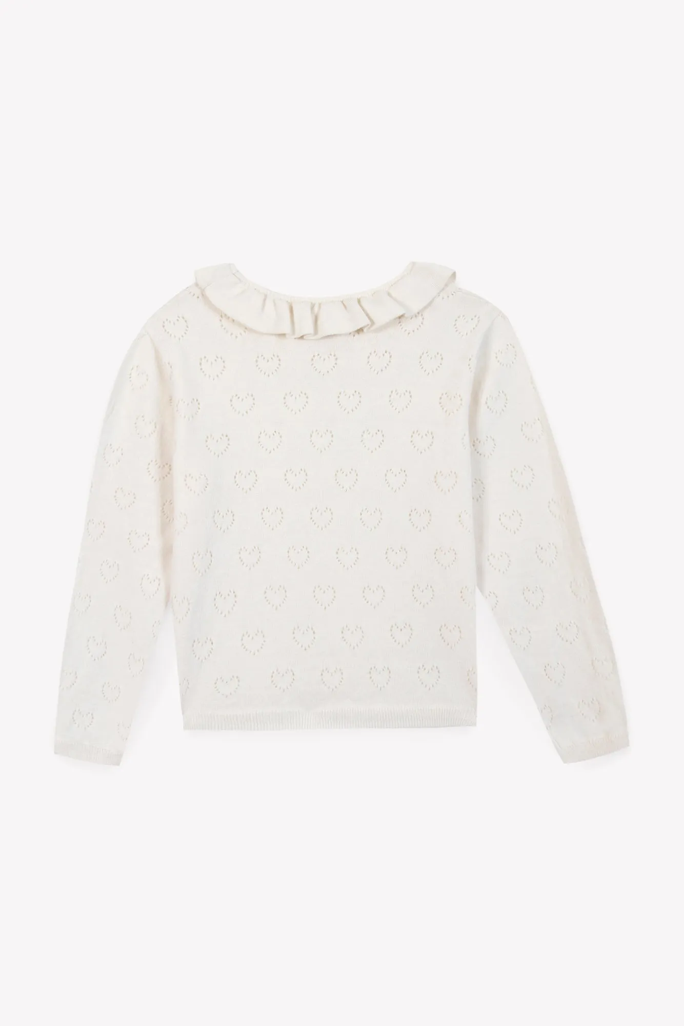 Bonton Milou strik ecru hjerter 2A