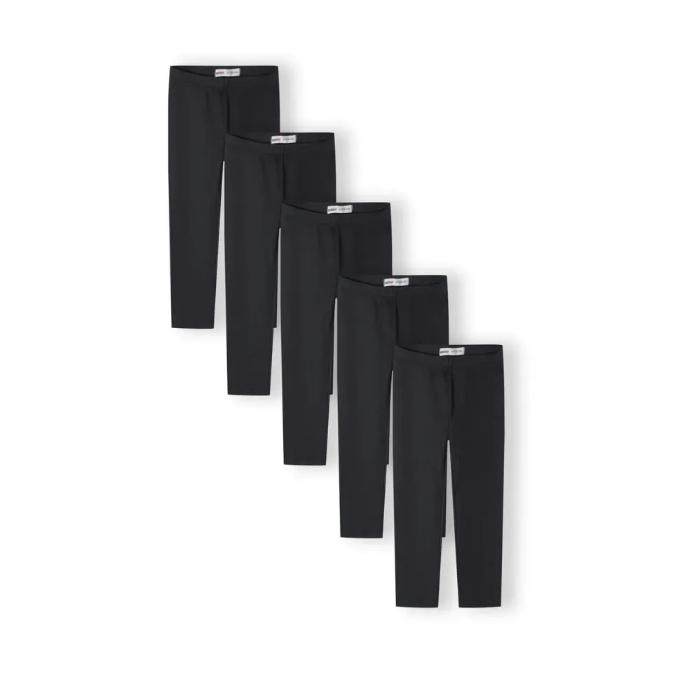 Minoti 44304 leggings sort 5-pak til piger