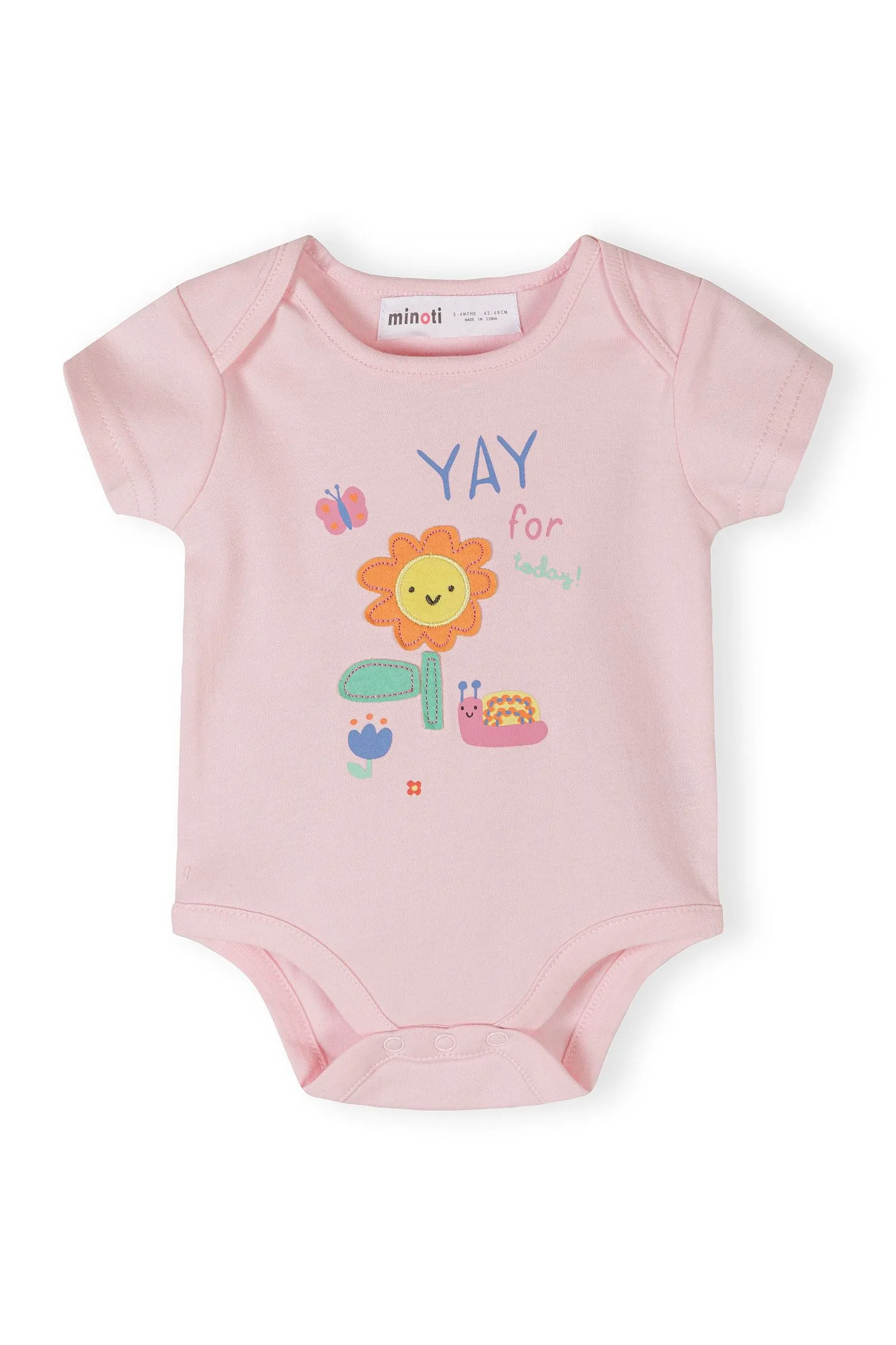 Minoti 44533 body 5-pak lyseblå blomster pige
