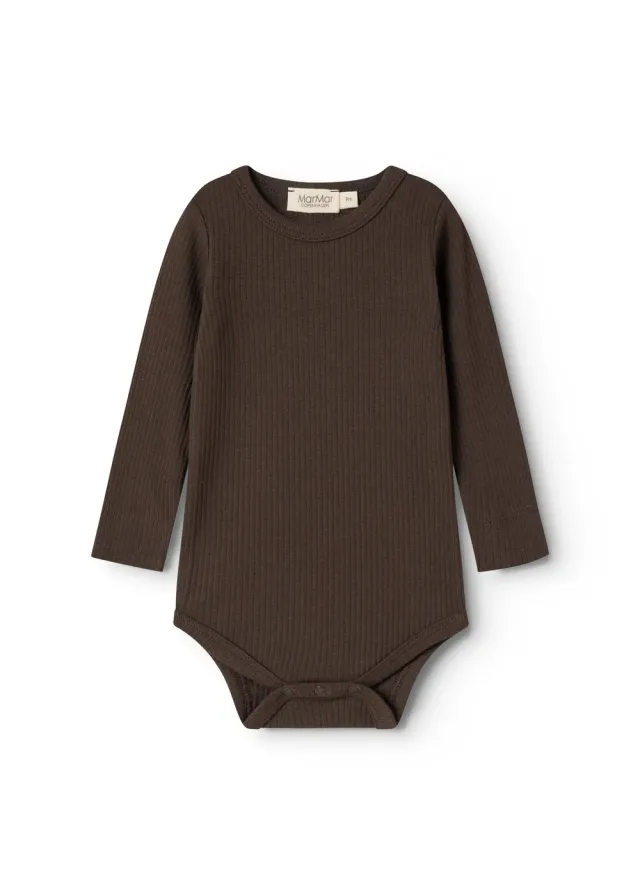 MarMar Plain Body LS bodystocking Dark Roast modal