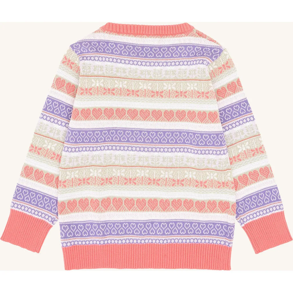 Hust & Claire HC Pusle Spring Jacquard pullover Wild Coral