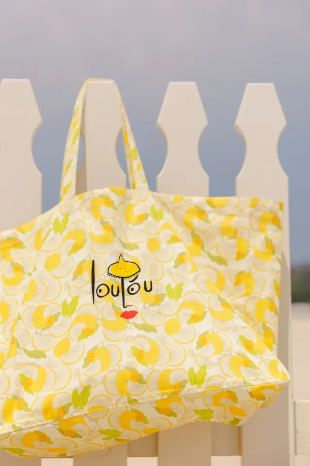 Bonton Loulou Limone strandtaske TU citronprint