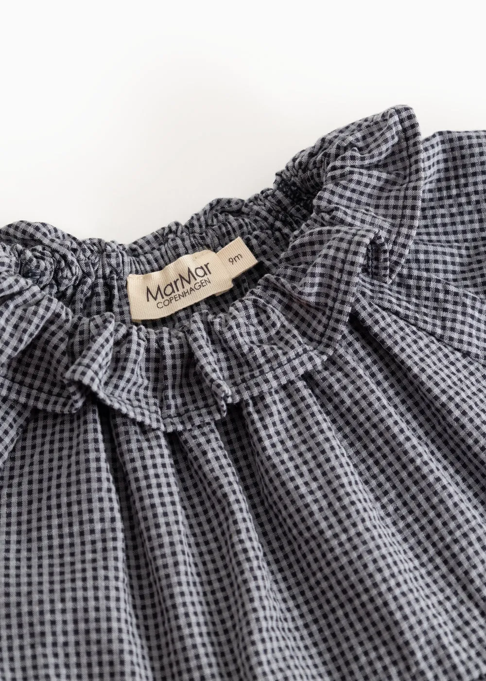 MarMar Dawson Frill kjole Pigeon Blue Check bomuld