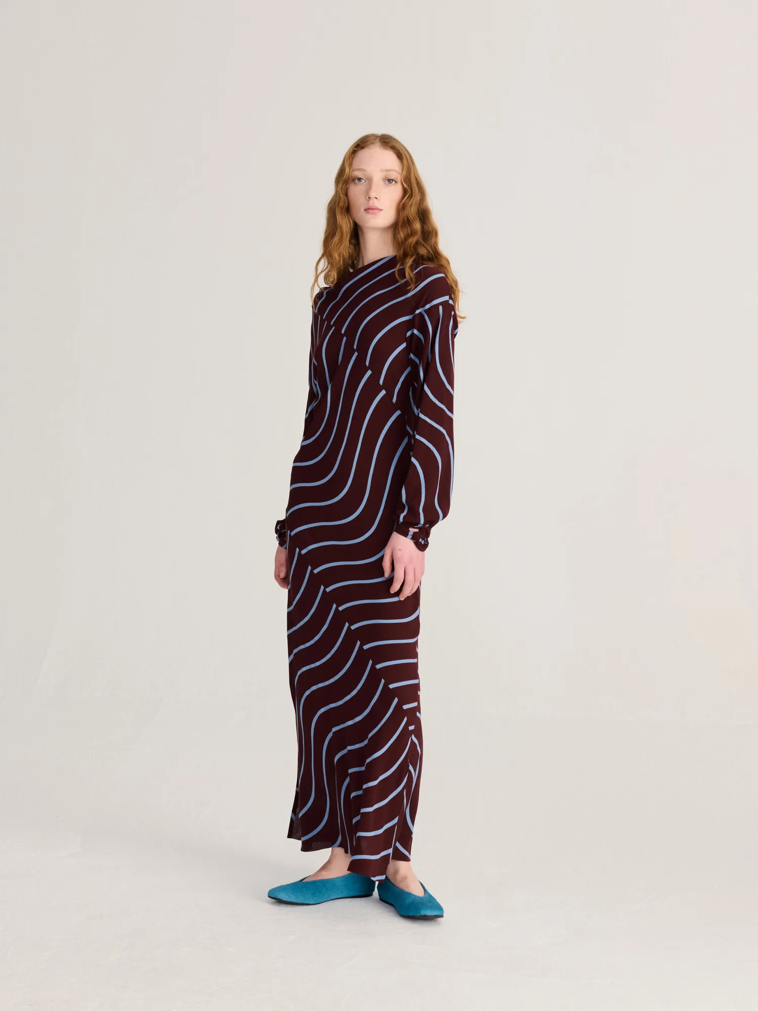 Bobo Choses Psicodelic Stripes fluid kjole bordeaux Ecovero