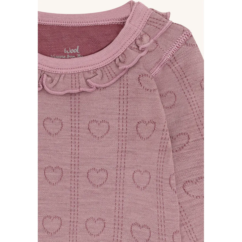 Hust & Claire HCBarbara Pointelle uldbody heather bambus
