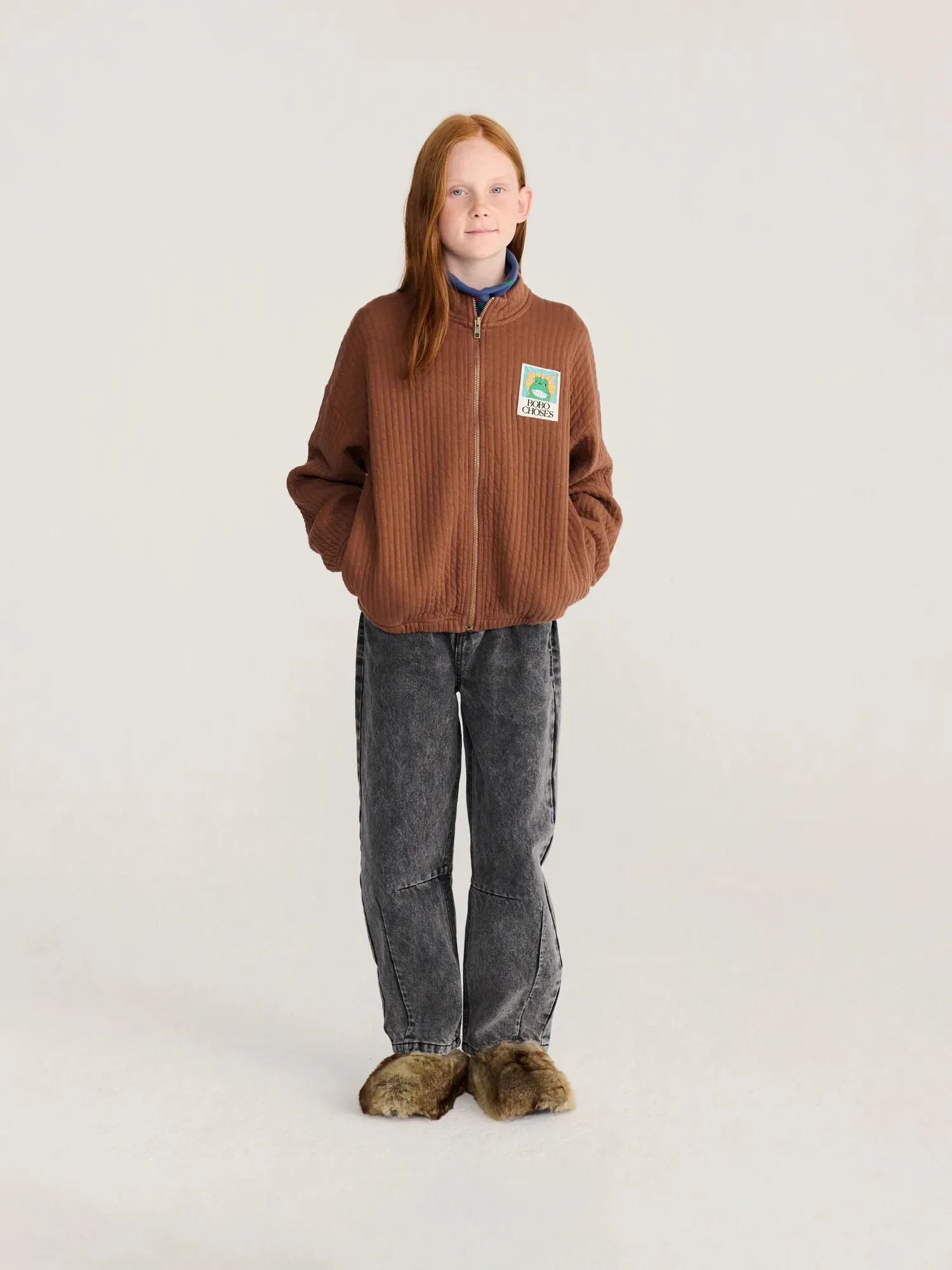Bobo Choses Beast Tag sweatshirt brun 2-3 år quiltet
