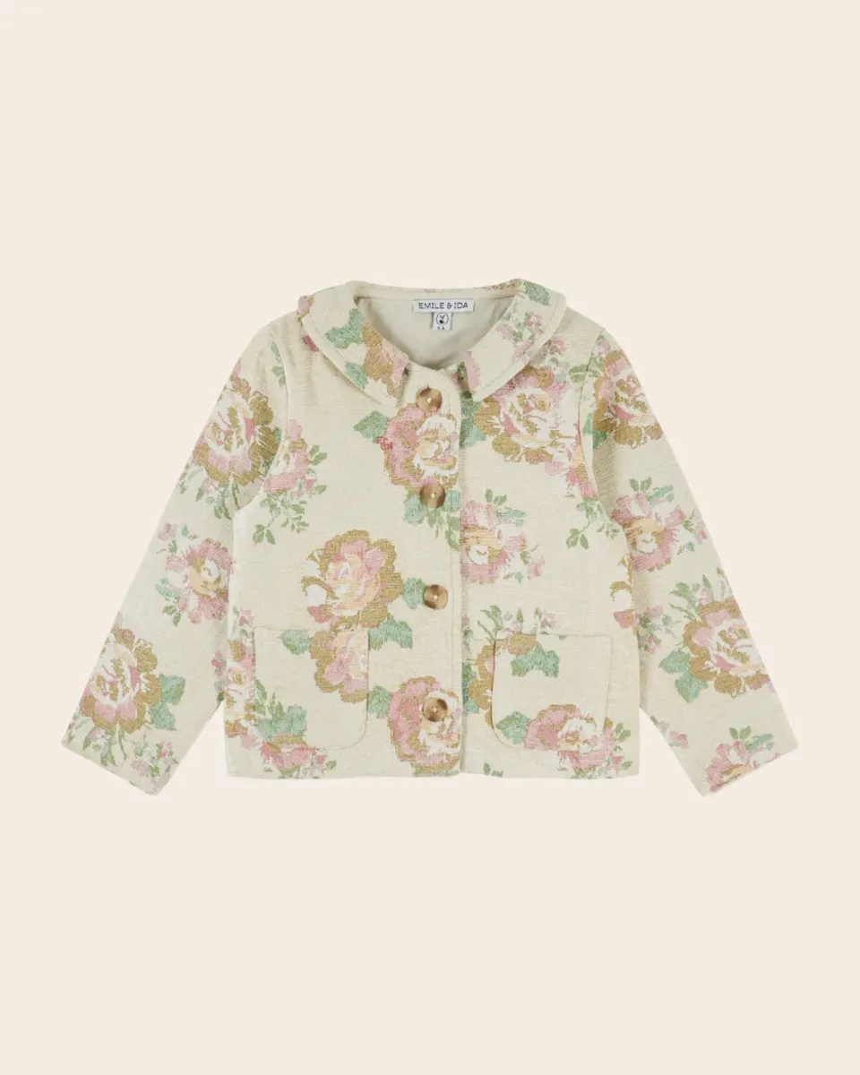 Emile et Ida Antoinette jakke beige blomstret