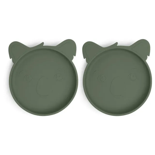 nuuroo Akila tallerken silikone 2-pak Dusty Green koala
