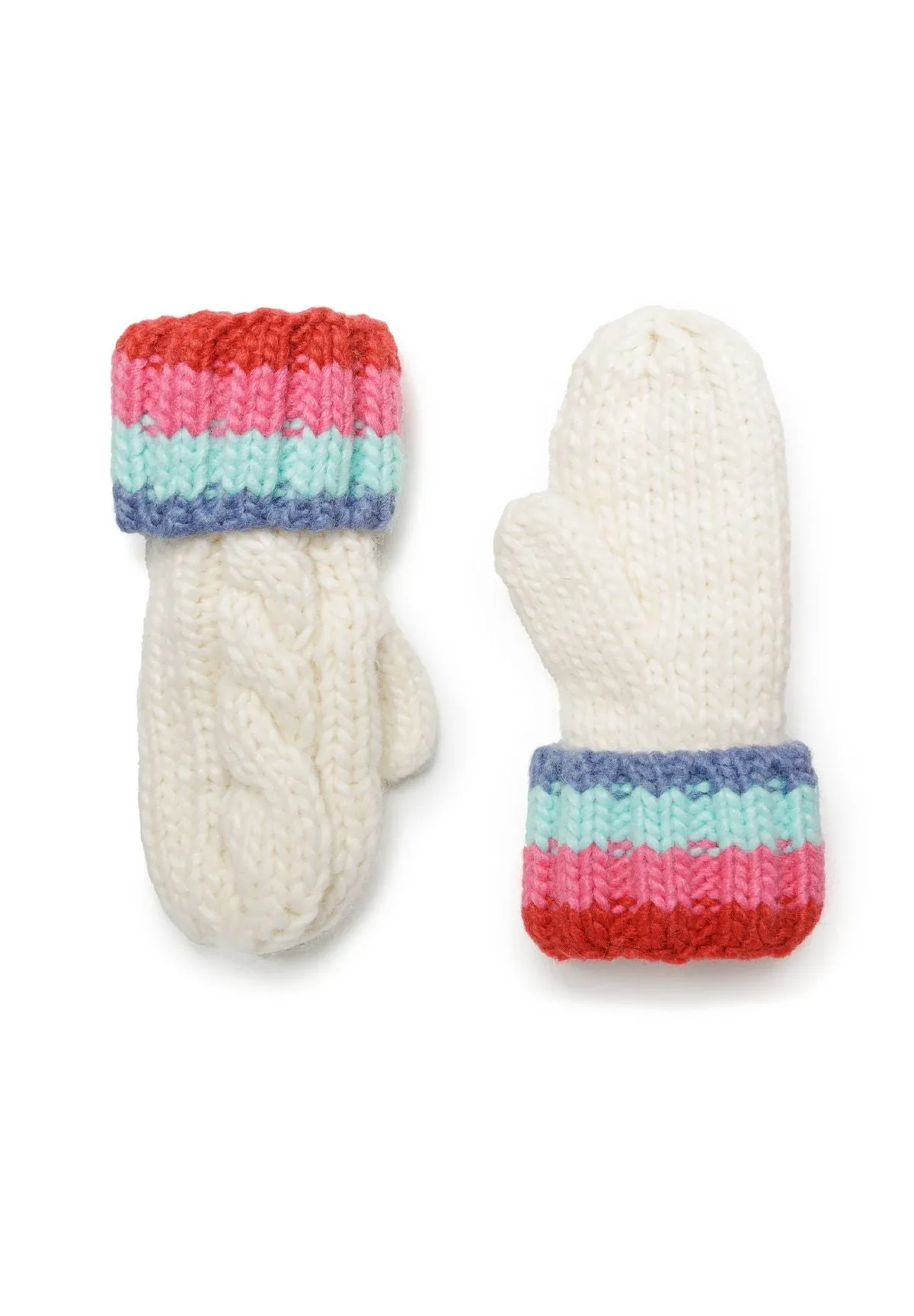 Minoti hue og luffer creme strik baby