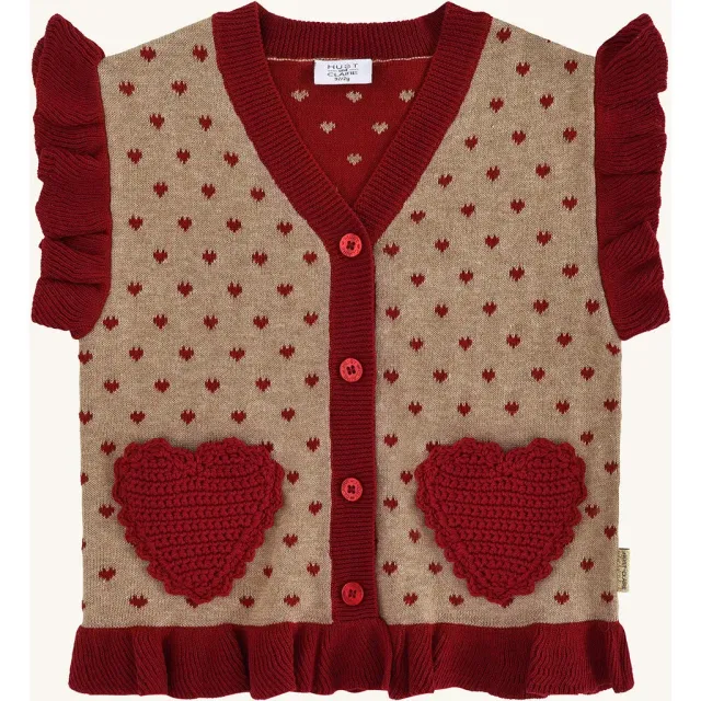 Hust & Claire Elli Hearts pullover Biscuit økologisk