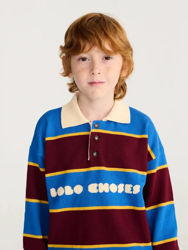 Bobo Choses Bolder polo sweater multicolor strik