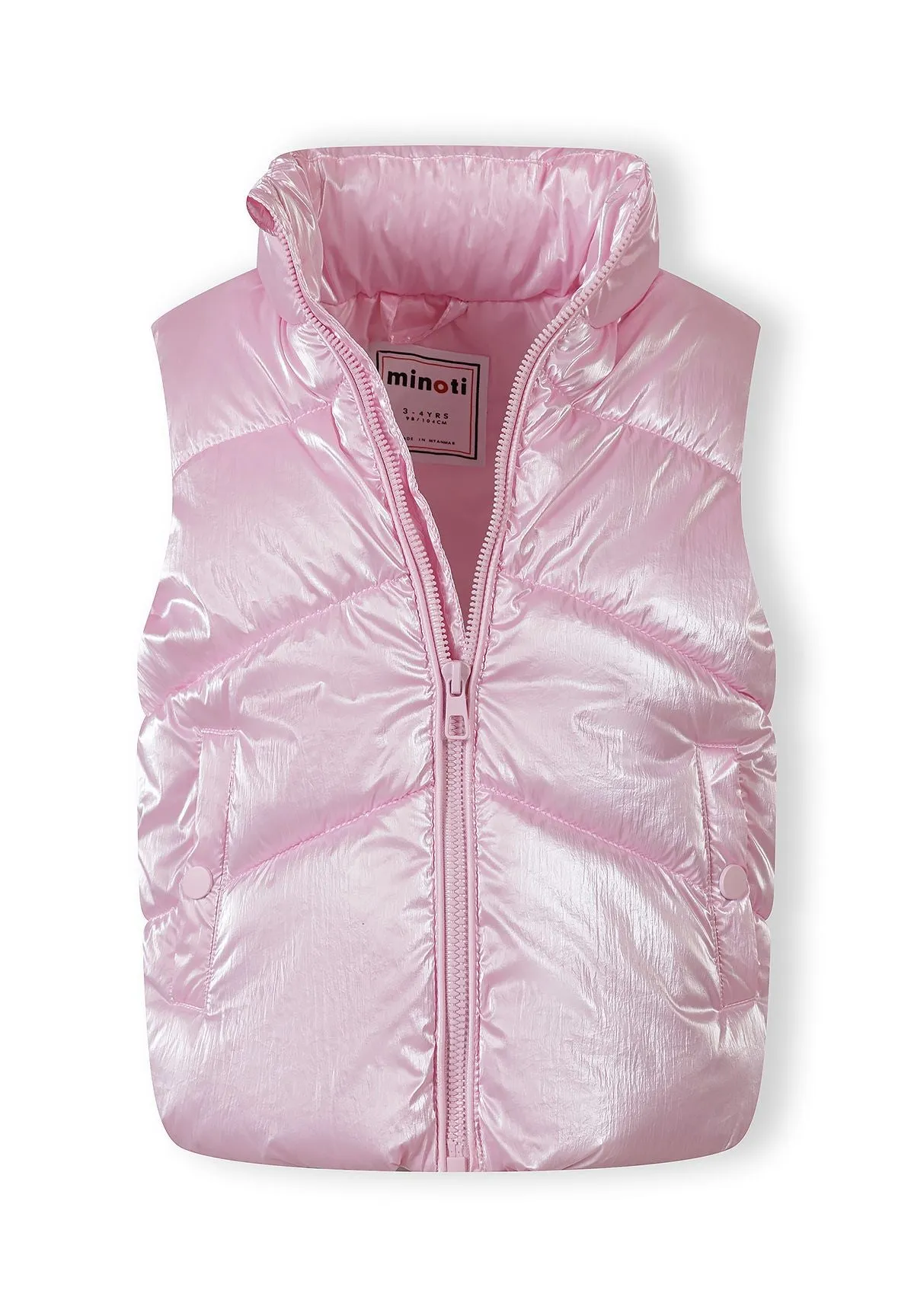 Minoti 44573 stepvest pige lyserød skinnende