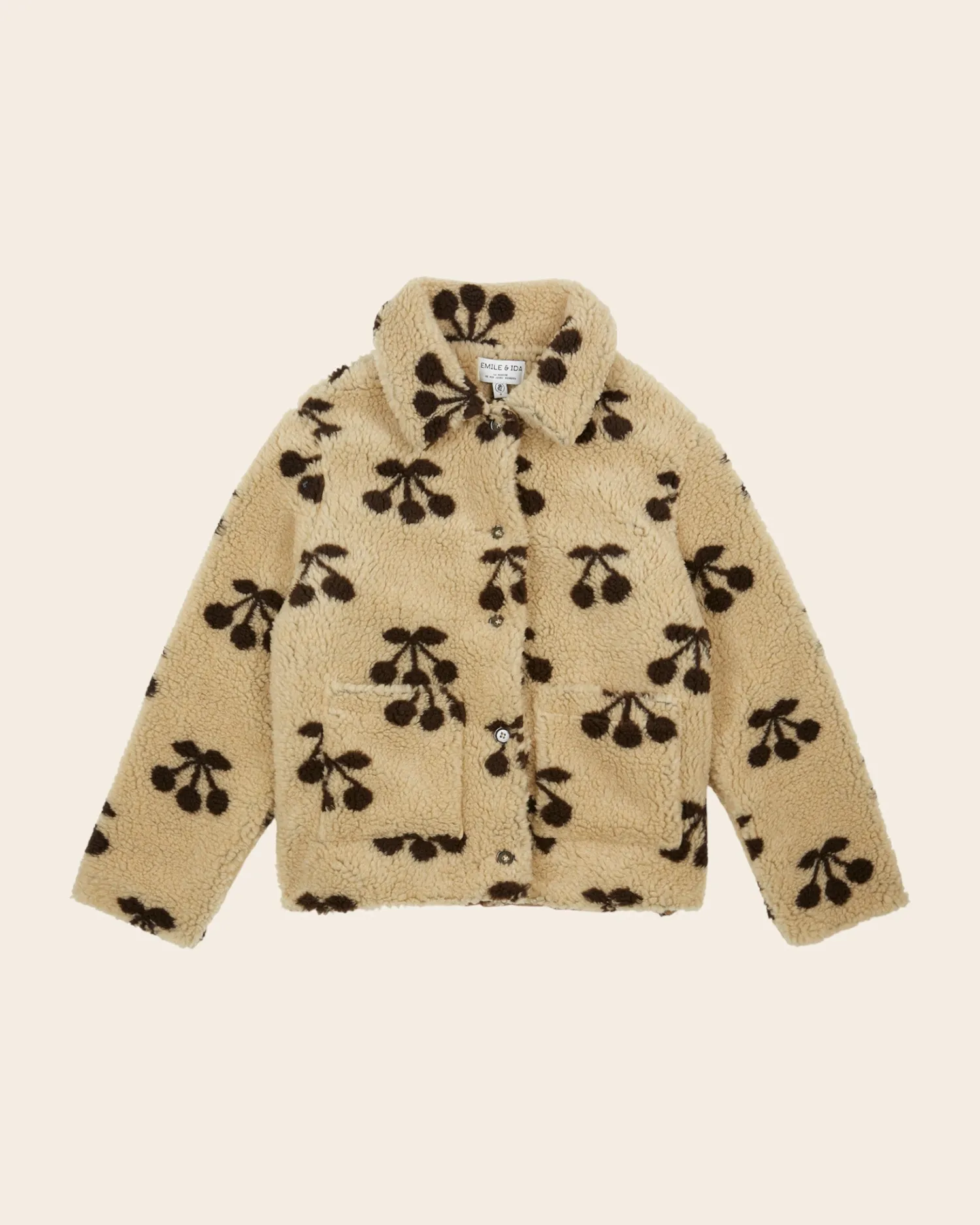 Emile et Ida Etoile bamsejakke beige kirsebær