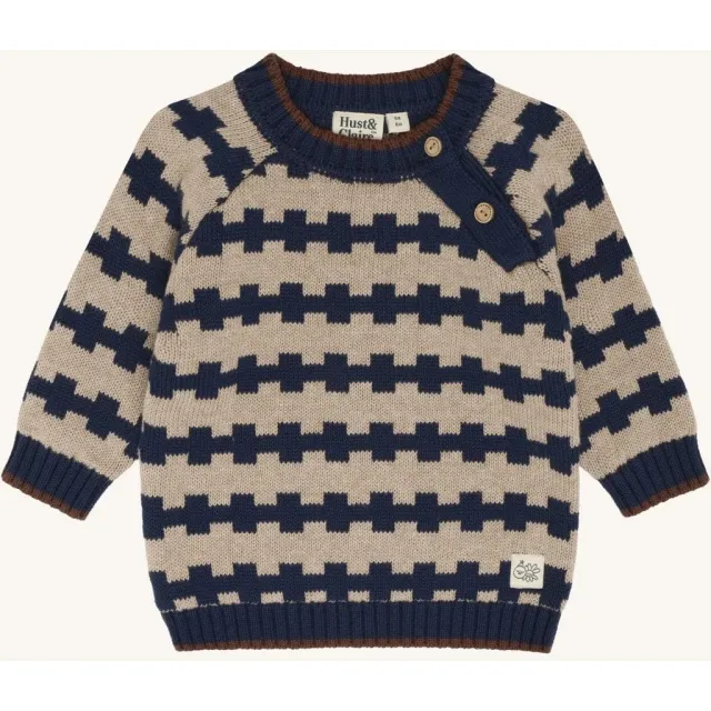Hust & Claire Pilou Nordic striktrøje Blues økologisk