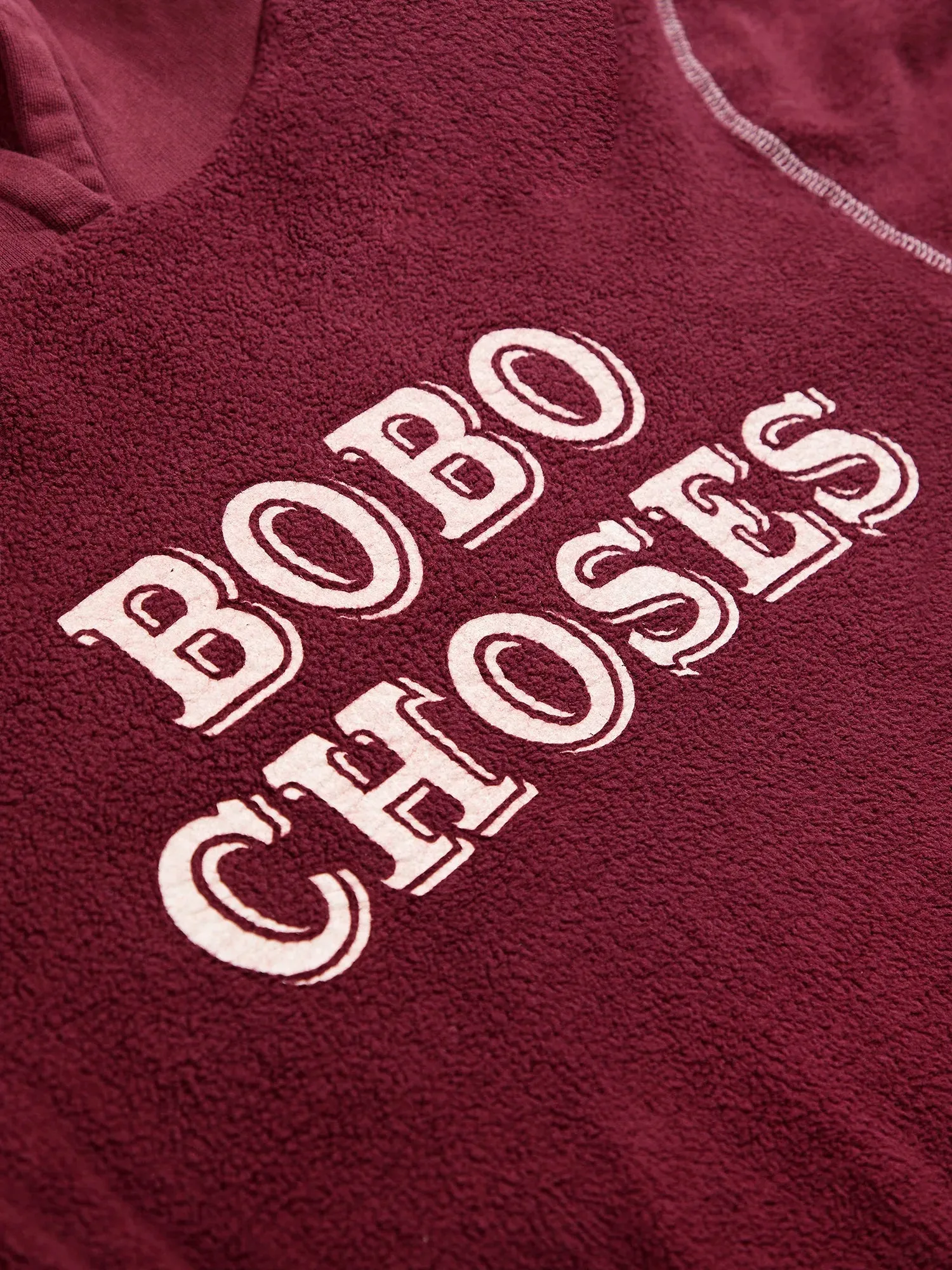 Bobo Choses Embossed hættetrøje bordeaux 6-7Y økologisk