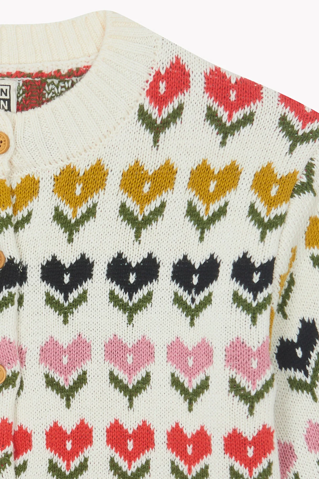 Bonton Maligne Mouton cardigan ecru bomuld