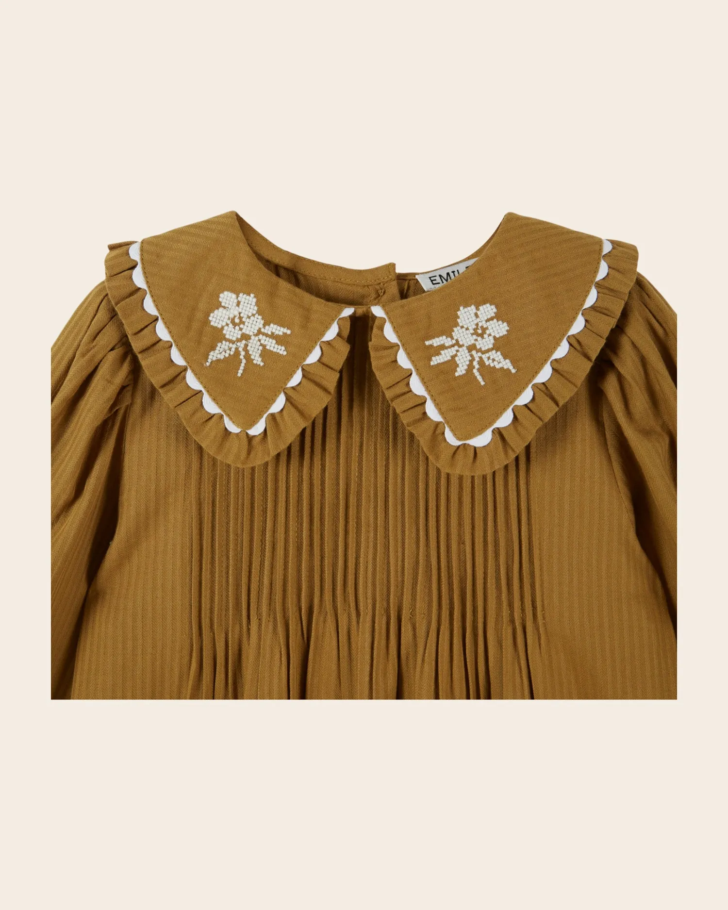 Emile et Ida Brodee olive bluse olivengrøn broderi
