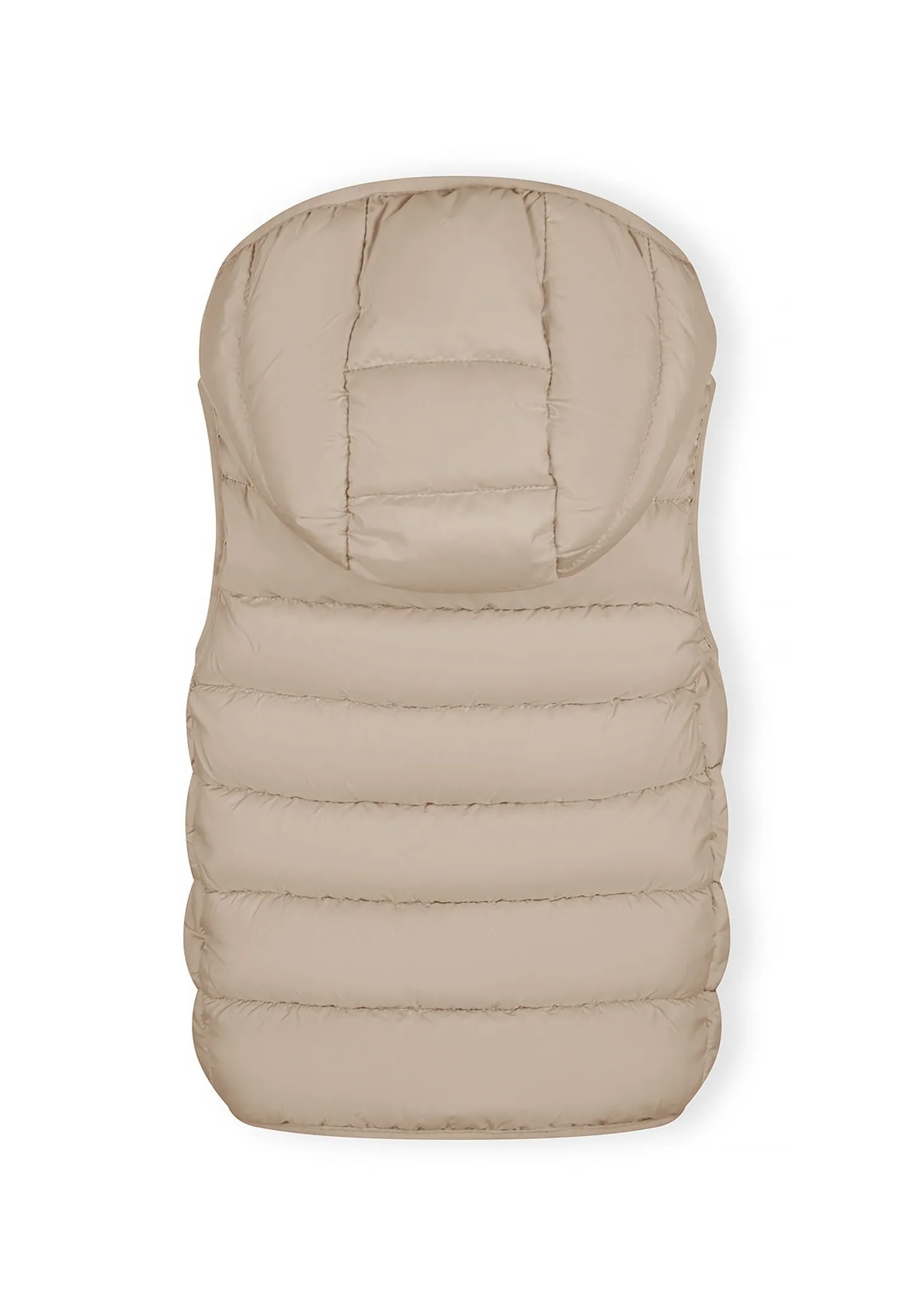 Minoti 40317 quiltet vest beige med hætte