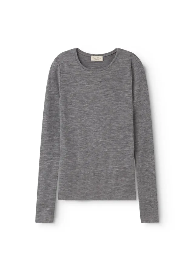 MarMar Tamra W bluse grey melange uld