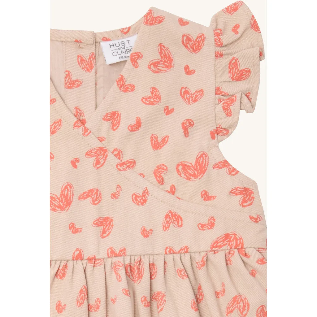 Hust & Claire HCKatinka Fine Twill Heart kjole Wild Coral
