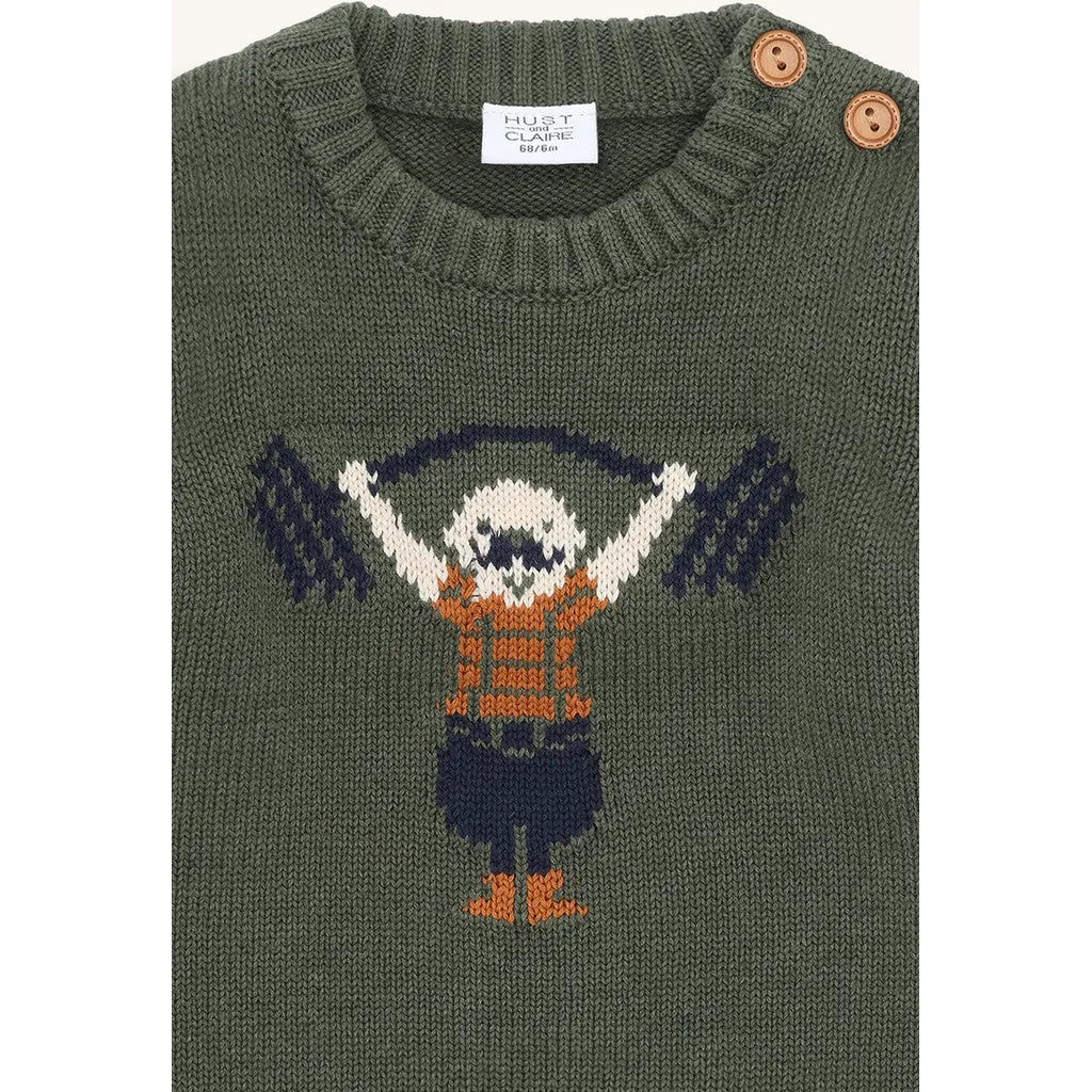 Hust & Claire Pilou Strong Man pullover ivy melange